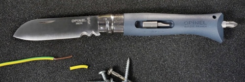 Нож Opinel №09 DIY, нержавеющая сталь, сменные биты, серый, блистер, 002139 фото 6